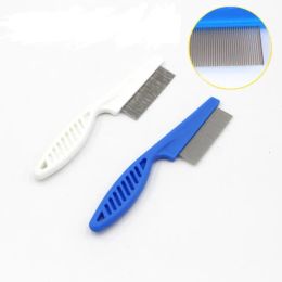 500pcs Cat Dog beauty tools Metal Nit Head Hair Pet Lice Comb Fine Toothed Flea Flee Handle pets supplies Grooming Tool