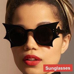Sunglasses Vintage Halloween Women Men Bat Punk Eyewear Festival Hip Hop Funny Eyeglasses Finished UV400 Outdoor Sun Glasses