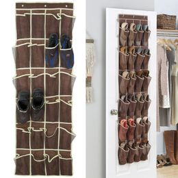 Storage Bags 1PC 24 Pockets Multifunction Over Door Shoes Hanging Bag Box Holder With Hooks Home Organizer