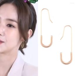 Dangle Earrings Korean Style Fashion Hook Earring Simple Design Rose Golden Colour Ear Jewellery Pin For Women Geometric Pendientes