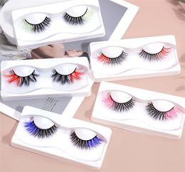 Natural Coloured Lashes Wispy Fluffy 3D Lash Faux Mink Eyelashes Colourful Eye Lashes Strip Multicoloured TwoToned Fake Eyelash for 6012495