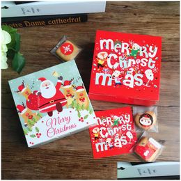 Party Favour Christmas Santa Claus Cake Cookie Gift Kraft Paper Box Gingerbread Chocolate Snacks Sweet Candy Packing Za4955 Drop Deli Dhstn