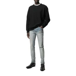 Jeans Designer Clothing Denim Pants Amiiri's New Worn One Knee Ripped Jeans Men's Slim Fit Elastic Little Feet Tide Brand Ins Long Pants