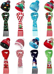 Christmas Decorations Festive LED Lighted Hat and Scarf Set Latest Pattern Collection for Autumn Winter Celebrations 231124