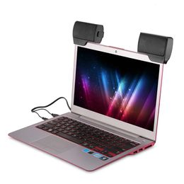 Computer Speakers Portable Mini USB Stereo Speaker Sound Bar Clipon Speakers For Notebook Laptop Phone Music Player Computer PC With Clip 231123