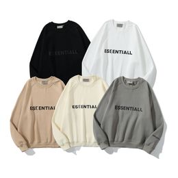 Men's hoodie new double line letter pressure glue designer hoodie round neck plus fleece hoodie fashion men's and women's undercoat