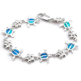 Stock Blue Opal Bracelet Sea Animal Cute Turtle Opal Jewelry For Lady