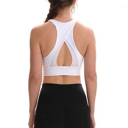 Gym Clothing YINLAN-B21 Women's Yoga Bra -Proof Support Mesh Stitching Beauty Back Sports Bras Running Fitness Rimless Underwear
