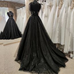 Party Dresses Gothic Black Wedding Sexy Ball Gown Prom Glitter Sweetheart Vestidos De Fiesta 230422