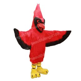 Halloween Red Parrot Mascot Costumes High Quality Cartoon Theme Character Carnival Adults Size Outfit Christmas Party Outfit Suit For Men Women