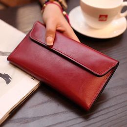 Wallets Slim Genuine Leather Women Wallet Female Long Clutch Coin Purses Design And Ladies Card Holder