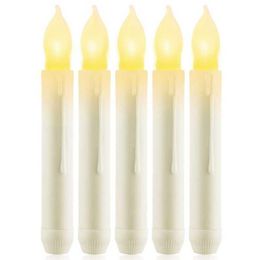 Led 12 Pcs Flameless Taper Candles Battery Operated Fake Taper Candles Flickering Window Candle Lights H0909266g