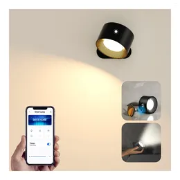 Wall Lamp LED Reading Lights Mounted Sconces With 3 Colour Temperatures Rechargeable Battery 360° Adjusting