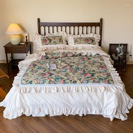 Bedding Sets French Style Pure Cotton Vintage Set Flowers Ruffle Patchwork Duvet Cover Bed Skirt Bedspread Pillowcase