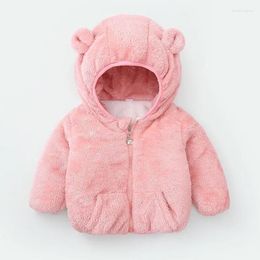 Jackets Cute Double Sided Hoodie Plush Winter Warm Jacket For Girls And Boys 7 Colour Children Birthday Present Outerwear