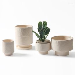 Vases Nordic Style High-style Ceramic Flowerpots Indoor Green Plants Flowerware Pineapple And Cactus Potted With Holes