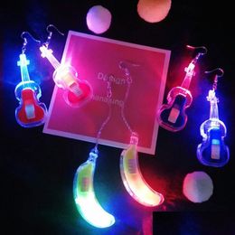 Party Decoration Korean Fashion Temperament Colorf Luminous Guitar /Violin /Banana Earrings Female Personality Ear Jewellery Lz1766 Dr Dhcpz