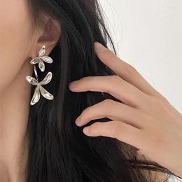 Dangle Earrings Exquisite Charm Flower Vintage Silver Colour Jewellery Trendy Earring Classic Korean Style Accessories