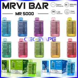 Original Elf MRVI Bar 5000 Puffs Disposable Pod Kit E Cigarette With Rechargeable 600mAh Battery 13ml Prefilled Carts Vape Pen VS Elfworld Bou Bang