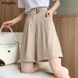 Women's Shorts Shorts Women Thin Loose Summer Arrival Korean Style High Waist Casual Knee-length Aesthetic Clothing Harajuku Solid Simple 230424
