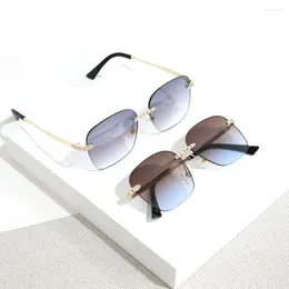 Sunglasses Charmleo Fashion Square Wrapped Women Men Luxury Sun Glasses Eyewear Ladies Shades Gradient Anti-reflective UV400