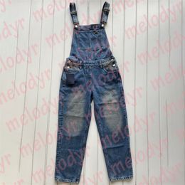 Damen-Denim-Overalls mit hoher Taille Strampler Modedesigner-Denim-Trägerhosen Streetwear-Jeans