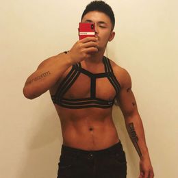 Men S Sexy Erotic Neck Chest Body Harness Flirt Fetish Costume Wetlook Hollowed Out Halter With Open Buns Straps Thong Set