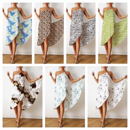 Women's Swimwear Printed Sexy Beach Skirt Swimwear Strap Dress Women