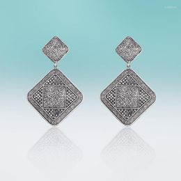 Dangle Earrings Retro Big Square Zinc Alloy High Quality Classic Hanging Rhinestone Drop Earring For Women Jewellery Gifts