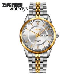 Luxury Watch Time Beauty Fashion Solid Stainless Steel Band Men's Watch Double Calendar Waterproof Business Leisure Quartz