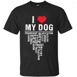 Men's T Shirts 2023 Summer Sale Fashion "I Love My Dog" Printed T-shirt Comfortable Breathable Cotton Drop