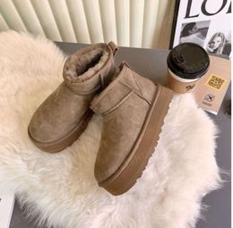 slippers Tazz Chestnut Fur Slides Dheepskin Shearling slipper Tasman Classic Ultra Mini Platform Boots UGGsity Wool Blend Winter Australia Booties Trendy shoes