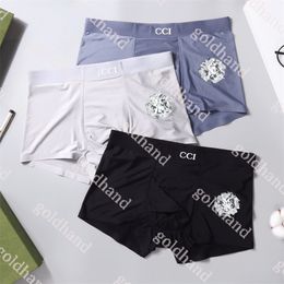 Designer Fashion Logo Mens Underwear Summer Sports Underpants Fitness Breathable Boxers Shorts 3pcs/Box