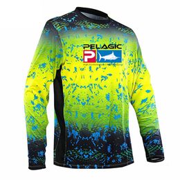 Other Sporting Goods Summer Fishing Shirt Pelagic Uv Protection Breathable T shirts Quick Dry Long Sleeve Tops Outdoor Hoodie Jacket UPF 50 Clothing 231123