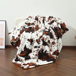 Cow Pattern Blanket Summer Bedding Blanket Retro Color Printing Bed Blanket Gift Thin Blanket Air Conditioning Blankets