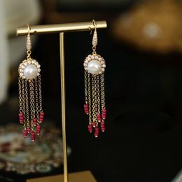 Dangle Earrings & Chandelier White Natural Fresh Water Pearl Earring For Women Girl Lovers' Engagement Handmade Fine Jewellery Aretes De