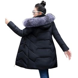 Women's Down Parkas 5xl 6xl大サイズの女性冬のコートビッグファーフード付き女性スリムジャケット暖かい長い231123