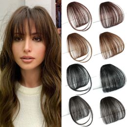 Bangs HAIRSTAR Synthetic Clip In Hair Air Bangs Hairpiece Black Brown Extensions Mini Fake Bangs Hairpiece for Women 231123