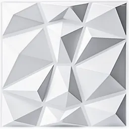 Wallpapers Decorative 3D Wall Panels In Diamond Design 30cmx30cm MaWhite (10 Pack) DIY Home Decoration Foam Stickers
