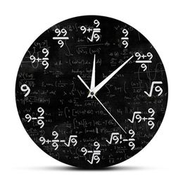 The Nines Math Wall Clock Number 9 Math Modern Clock Wall Watch Math Equation The Clock of 9s Formulas Mathematical Wall Art Y2001257U