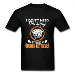 Men's T Shirts Golden Retriever Dog Short Sleeve Shirt Boy Simple Style Camisa Pure Cotton Crew Neck For Group