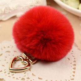 Keychains Luxury Fluffy Pompom Furball Diy Keyring Keychain For Key Purse Charms Handbag Jewelry Backpack Sccessories Women Cute Gift