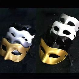 Máscara de luxo masculina festa veneziana máscara de baile gladiador romano máscaras de halloween mardi gras meia máscara facial opcional multi-cor