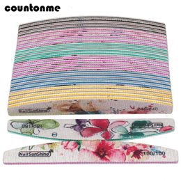 Nail Files 50pcs Colourful Nail File Buffer UV Gel Polish Block Half Moon Nail Polishing Files Pedicure Manicure nagelvijl Nail Tools 231123