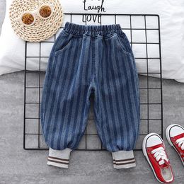 Jeans Spring Baby Boys Jeans Children Trousers Striped With Pocket For Toddles Casual Style Pants Kids Clothes 1 2 3 4 5 Years 230424
