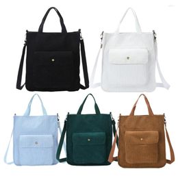 Duffel Bags Women Vintage Shopping Bag Corduroy Fashion Classic Shoulder Zipper Girl's Schoolbag Casual Solid Colour Handbag Outer