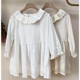 Women's Blouses 2023 Summer Embroidery Doll Neck Princess Shirt Japan Mori Girl Sweet Womens Tops And Cute Lolita