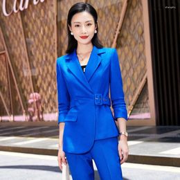 Women's Two Piece Pants Autumn Winter Formal Uniform Designs Pantsuits With And Jackets Coat Professional OL Styles Women Blazers Trousers