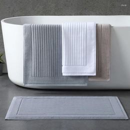 Carpets 5 Star El Home Cotton Floor Towel Bath Mat Striped Absorbent Jaquard Bathtub Side Pad Non Slip Shower Toilet Bathroom