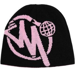 Menos dois chapéus de pulôver de dois gorro masculino de rua de rua outono tricô de inverno kpop moda hip-hop unissex tap wool chapéus quentes frios